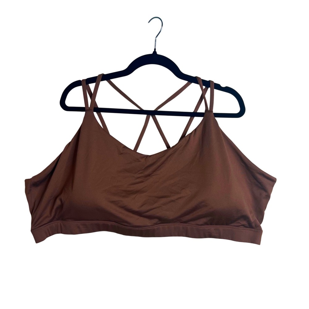 Old Navy Active Strappy Sports Bralette Plus Size 4X Brown Light Support NWT‎